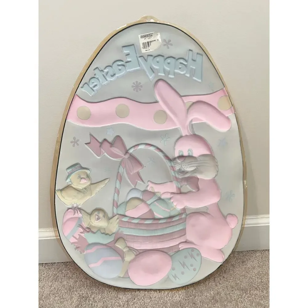 Vintage LoomCo. Happy Easter Bunny Vacuform 3D Wall Decoration